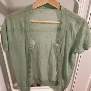 Women's vintage linen cardigan